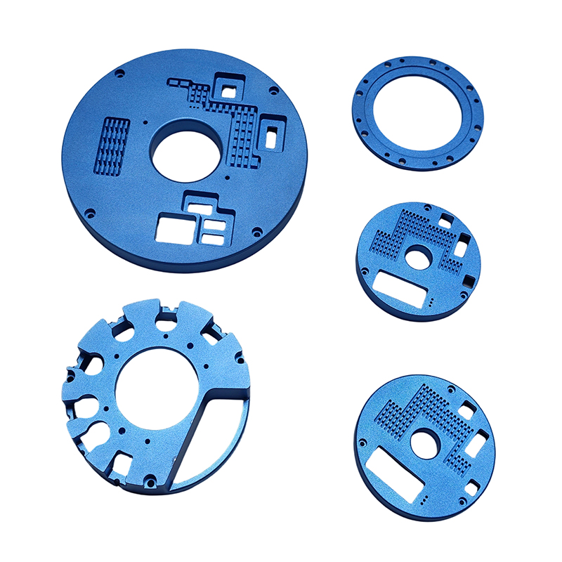 Blue Anodized Aluminum CNC Machined Disc Components